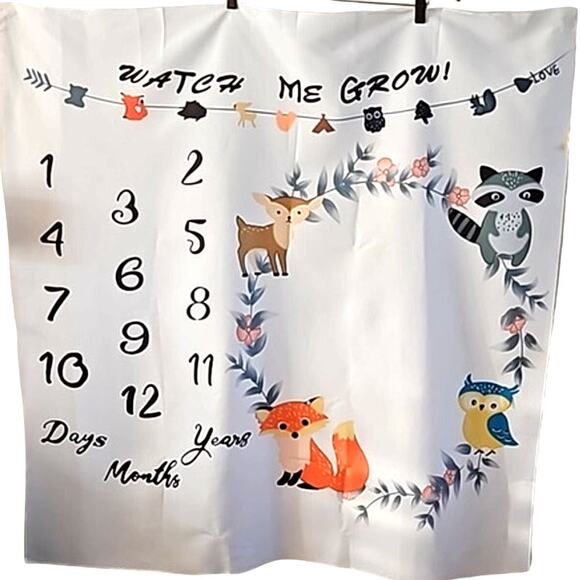 12 Monthly Baby Milestone Photography Blanket - One Size (NWOT) - Picture 1 of 5